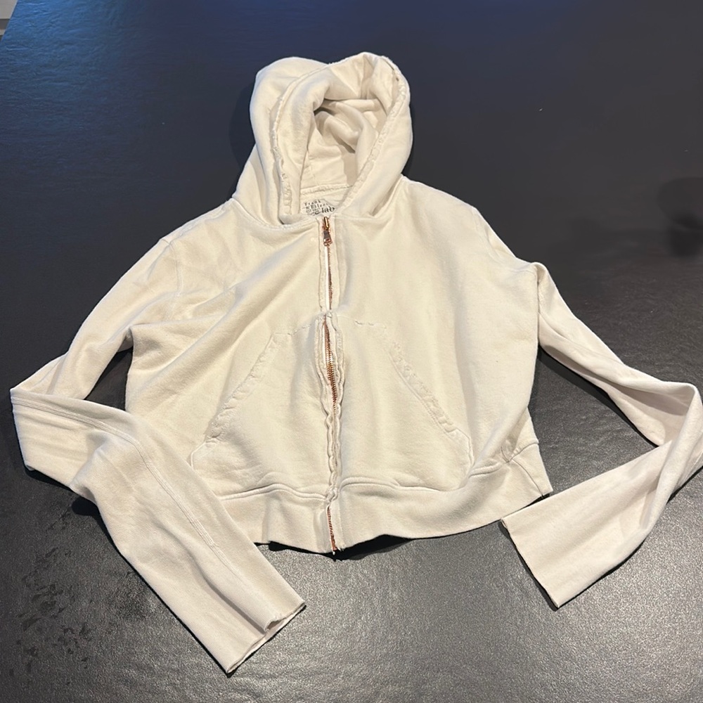 Frank & Eileen Zip Up Cream Hoodie